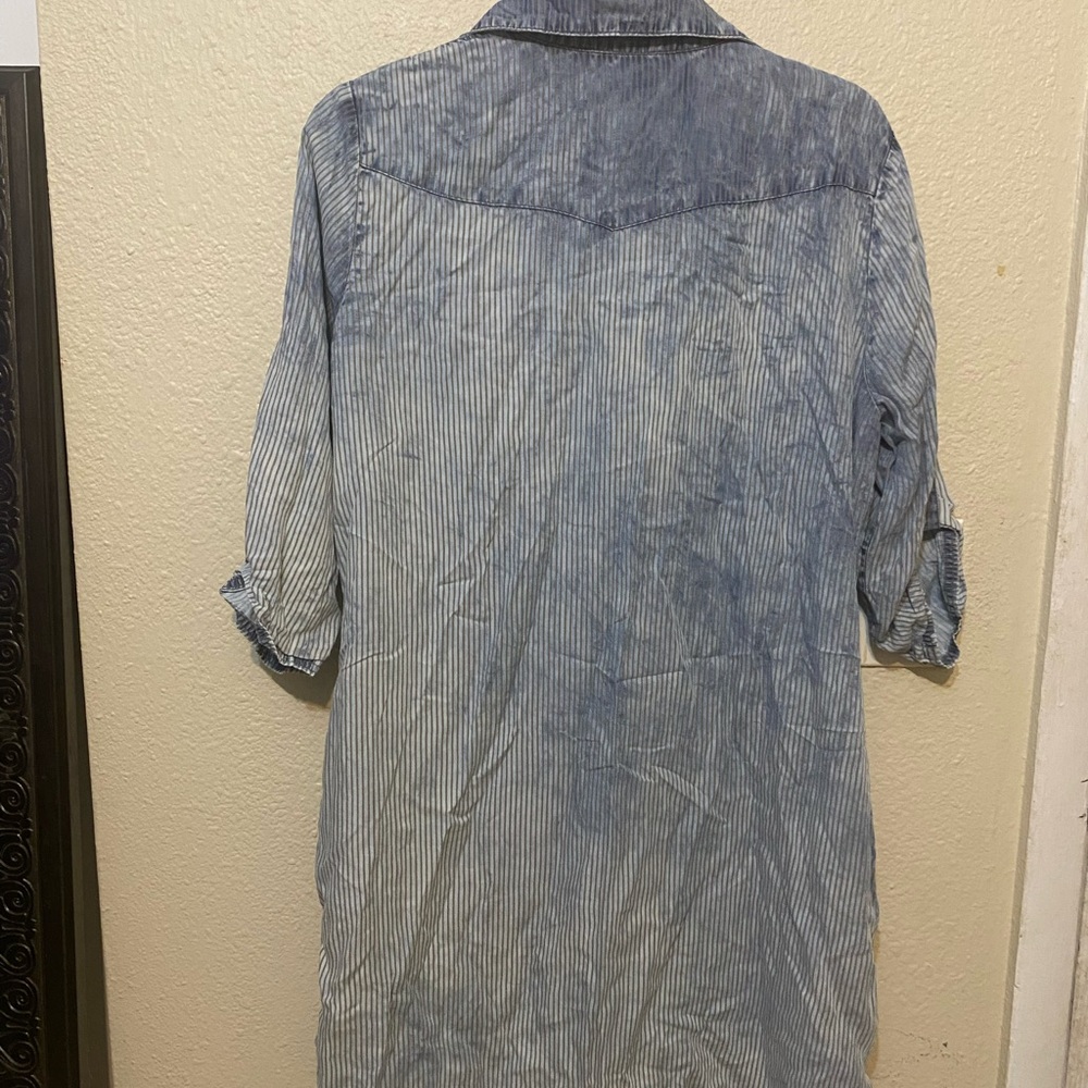 Kut from the Kloth Blue Striped Shirt Dress - Picture 3 of 4
